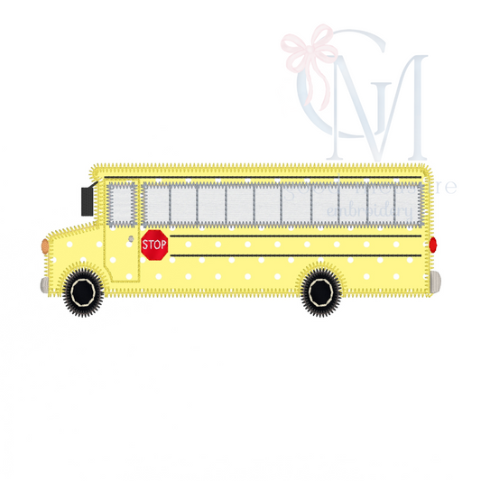 School Bus Zig Zag Applique Design