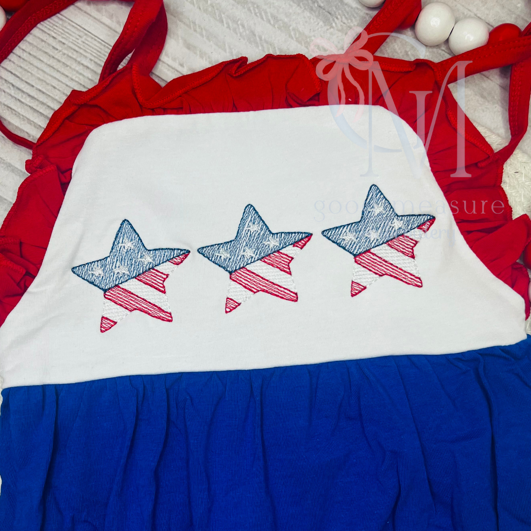 Stars and Stripes Stars Embroidery Design