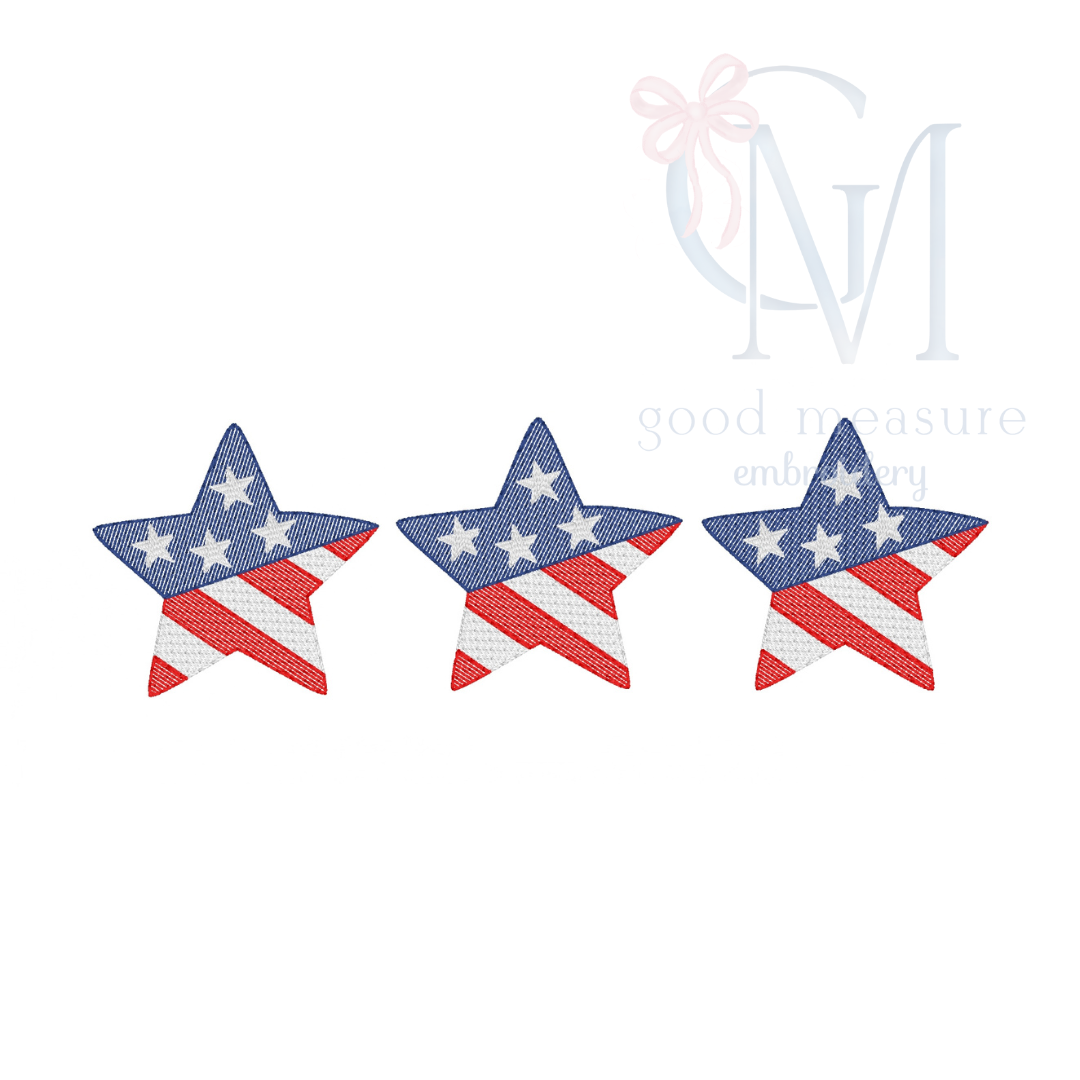 Stars and Stripes Stars Embroidery Design