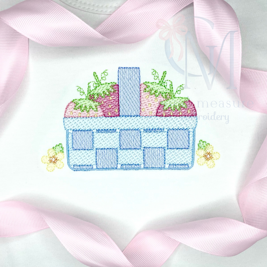 Strawberry Basket Embroidery Design