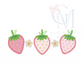 Strawberry Trio Zig Zag Applique Design