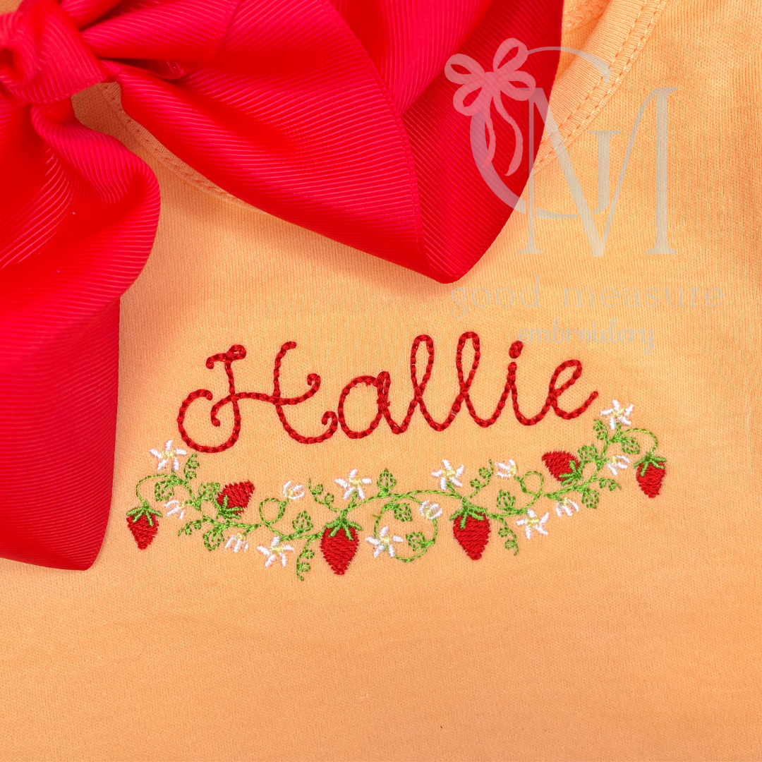 Strawberry Vine Embroidery Design