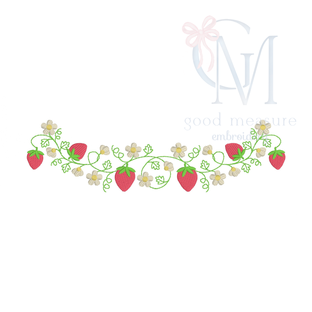 Strawberry Vine Embroidery Design