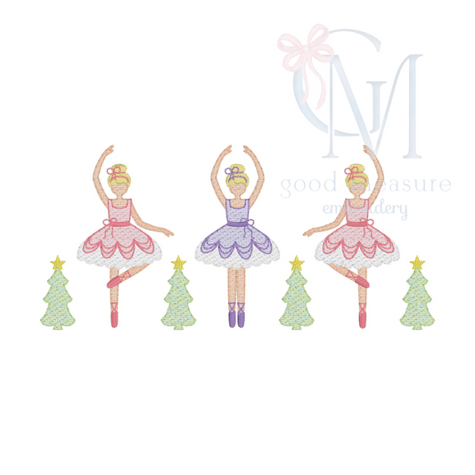 Sugar Plum Fairies Embroidery Design