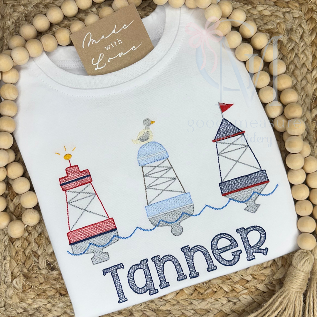 Buoy Trio Embroidery Design