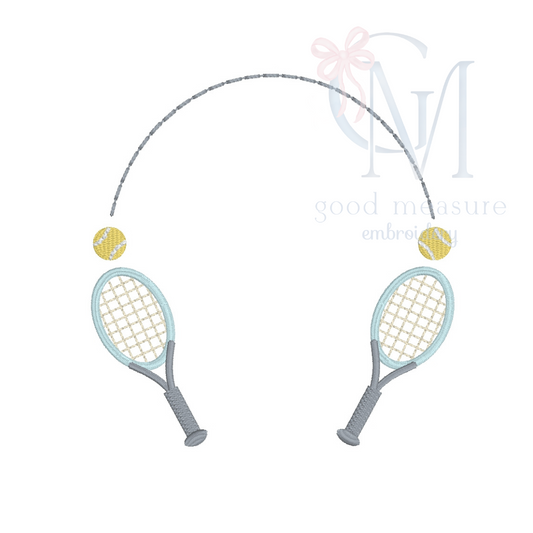 Tennis racquet name frame machine Embroidery Design