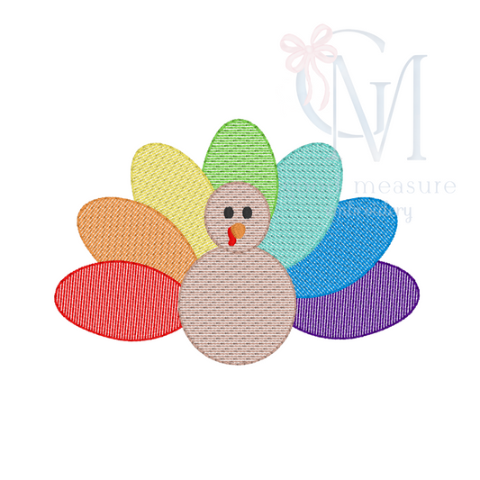 Thanksgiving turkey sketch Machine Embroidery Design