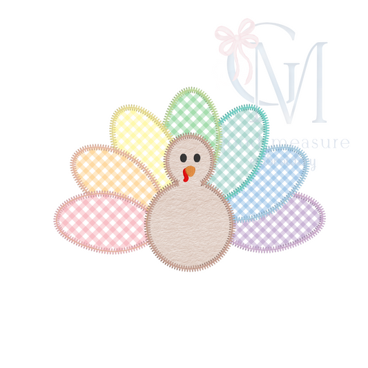 Thanksgiving turkey zig zag applique Design