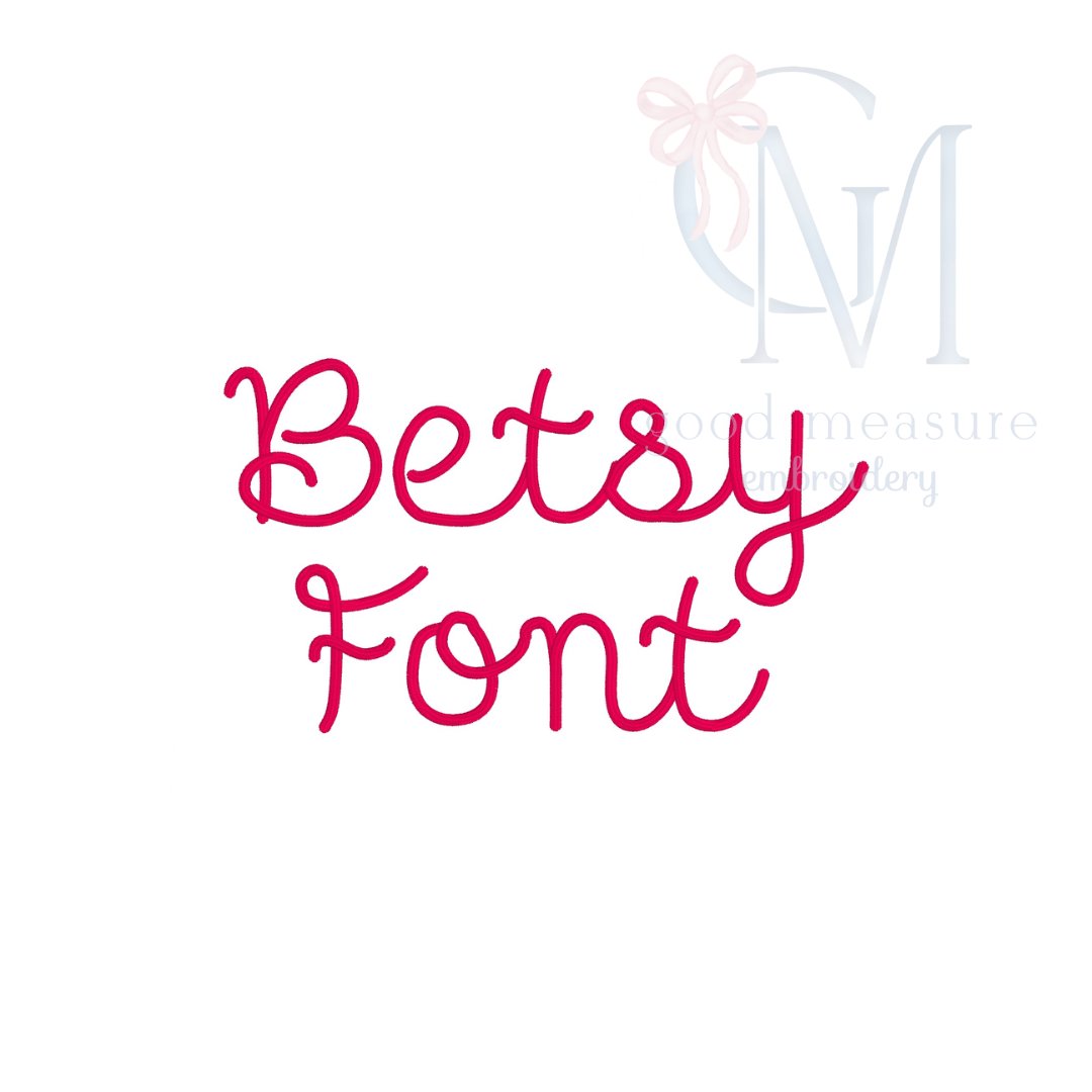 Betsy Lettering The Betsy Bold Font Embroidery Design – Good Measure Embroidery