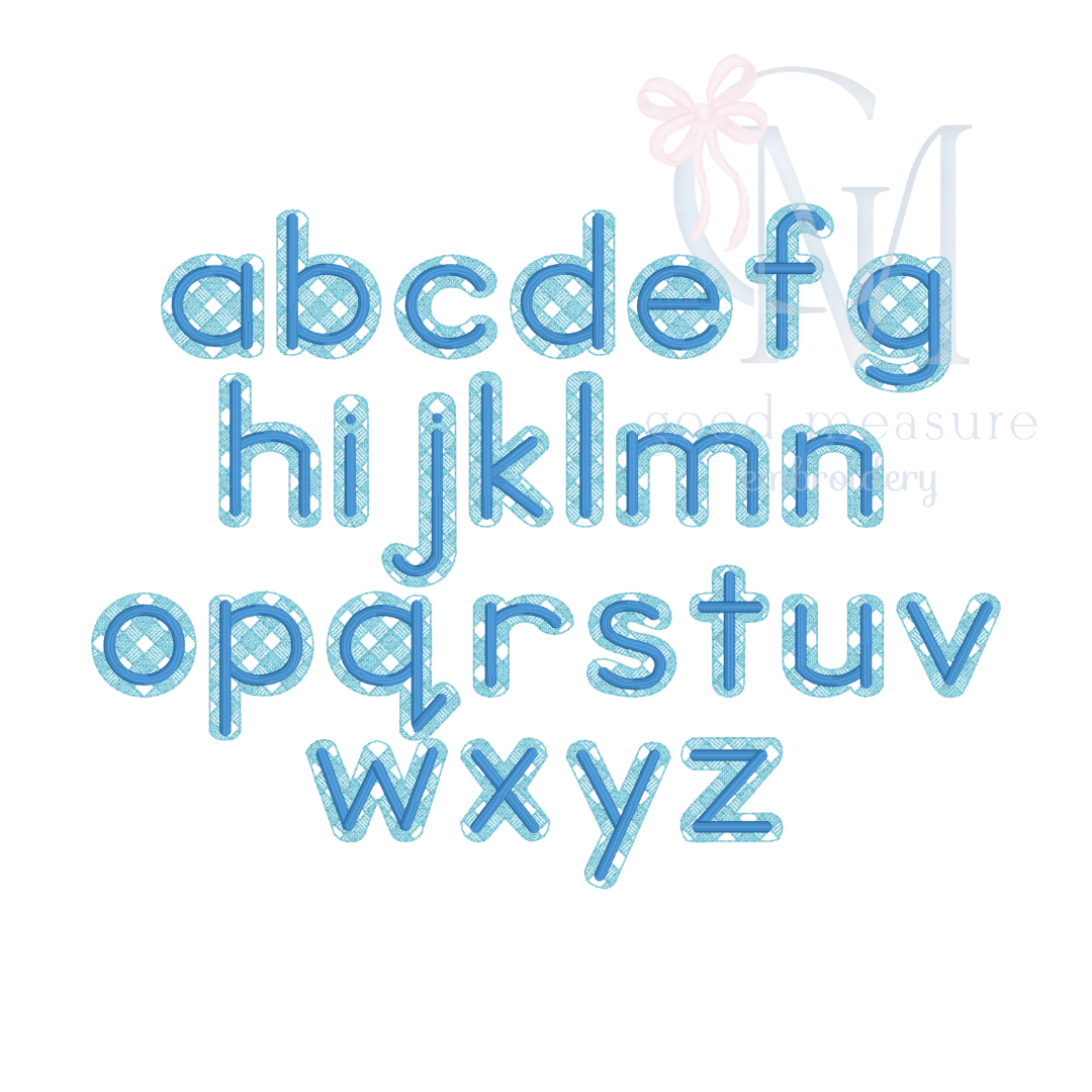 The Gingham Font Embroidery Design