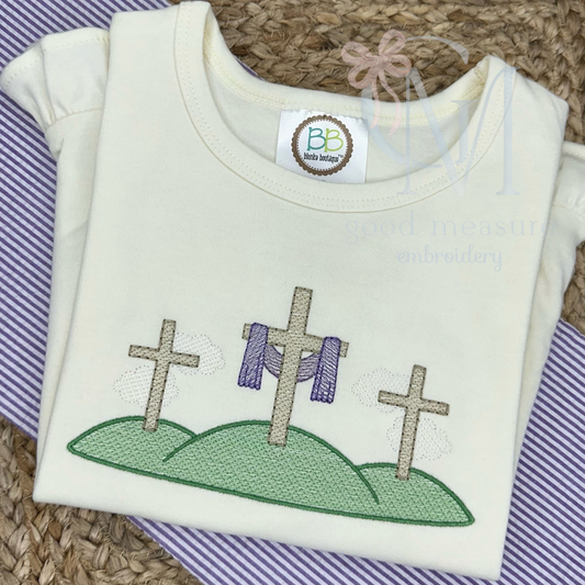 Three Crosses Embroidery Design