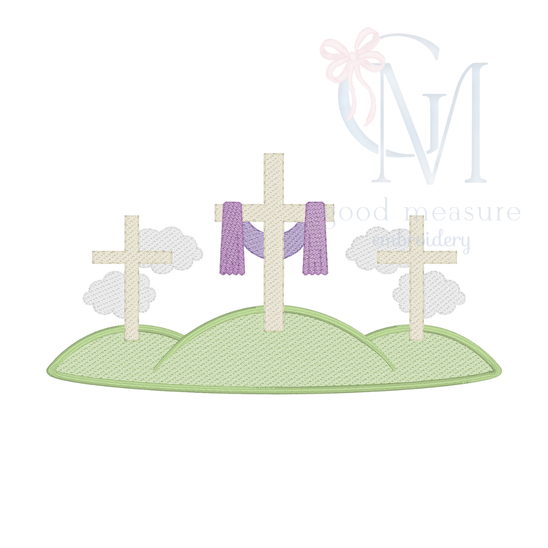 Three Crosses Embroidery Design