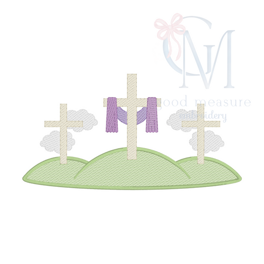 Three Crosses Embroidery Design