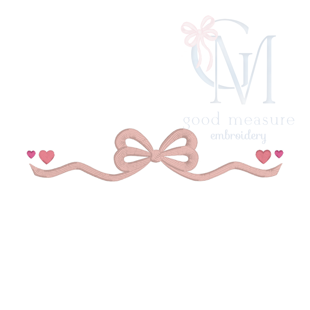 Valentines Long Bow Embroidery Design