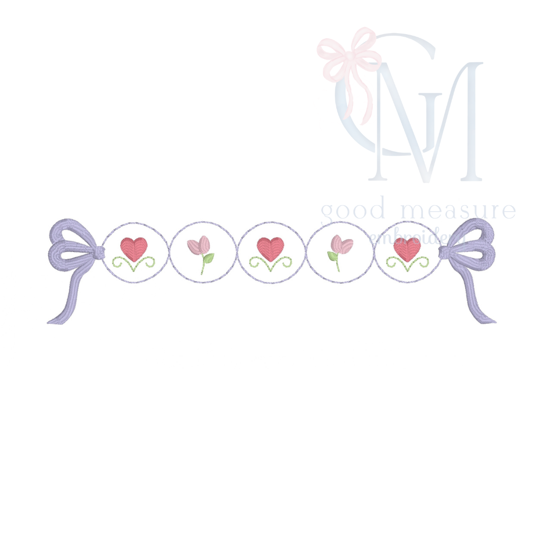 Heart Bubble Border Embroidery Design