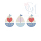 Valentines Sailboat Embroidery Design