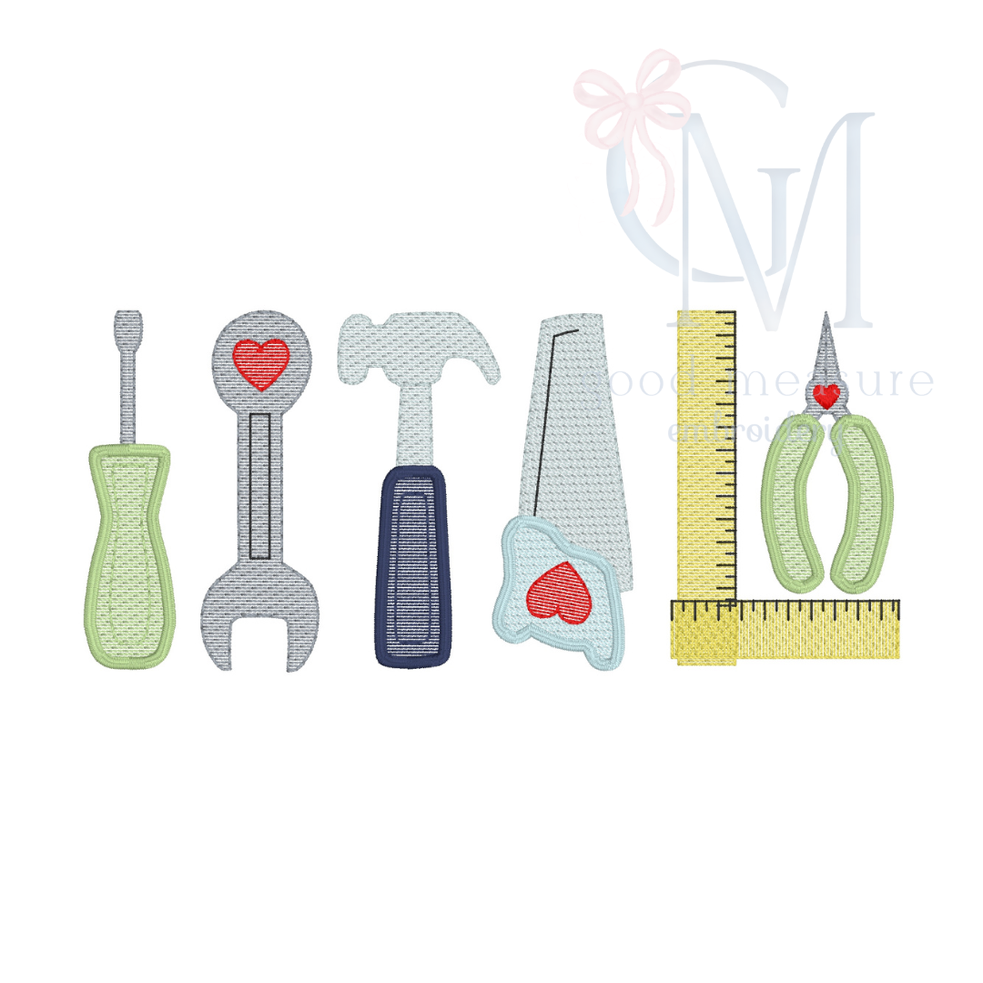 Valentines Tools Embroidery Design