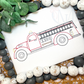 Vintage Stitch Fire Truck Embroidery Design