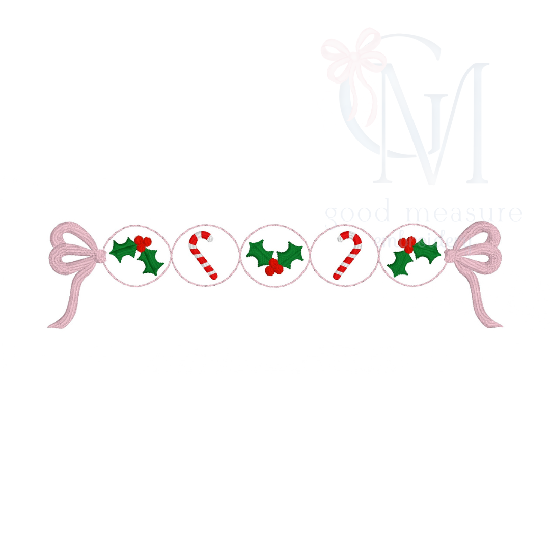 Christmas Holly Bubble Border Embroidery Design