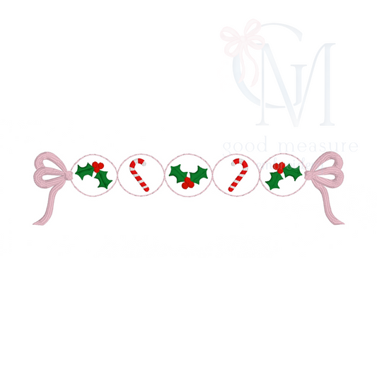 Christmas Holly Bubble Border Embroidery Design