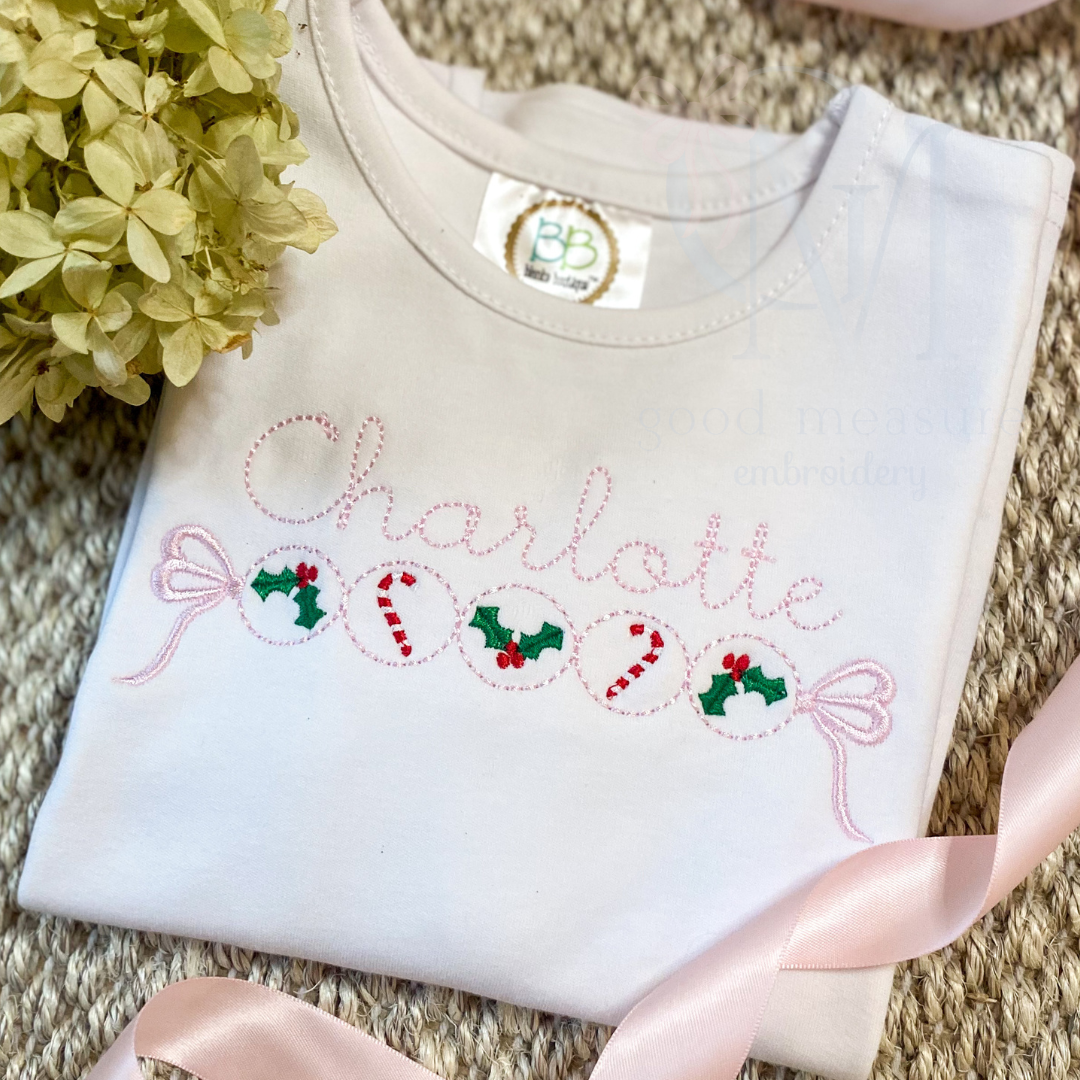 Christmas Holly Bubble Border Embroidery Design