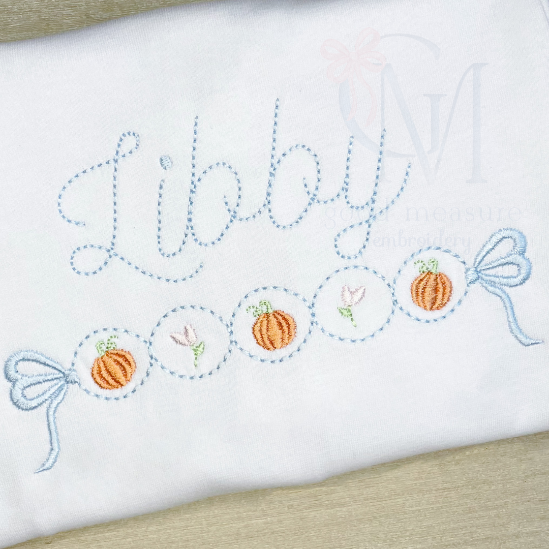 Pumpkin Border Bubble Embroidery Design