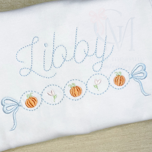 Pumpkin Border Bubble Embroidery Design