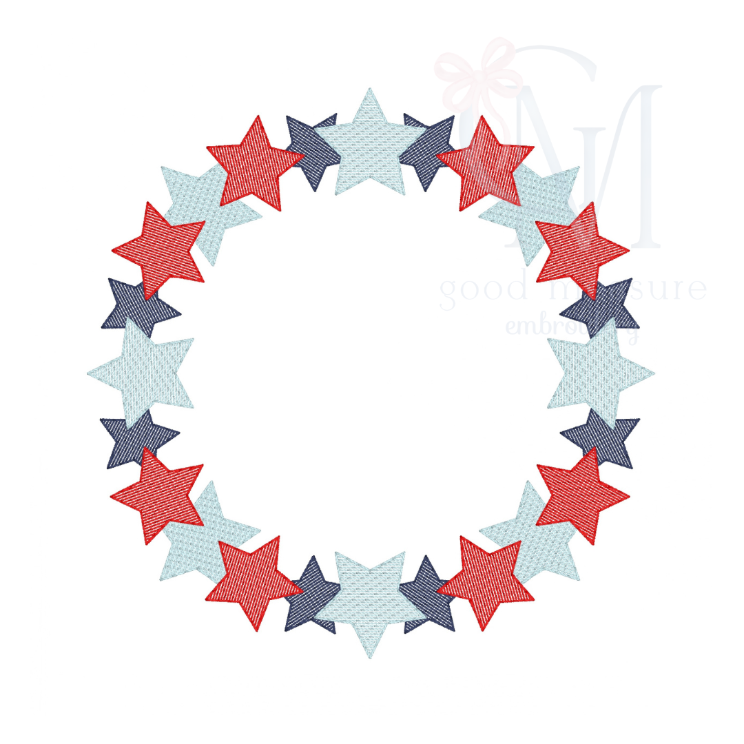 Star Wreath Embroidery Design