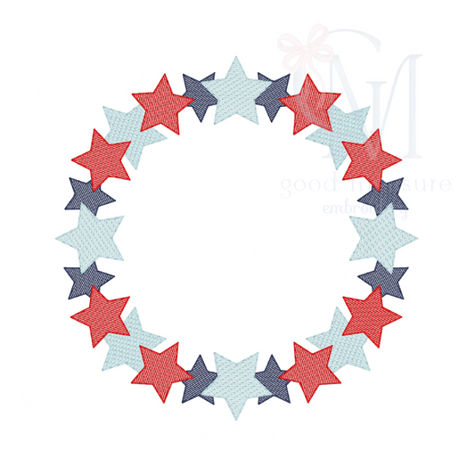 Star Wreath Embroidery Design