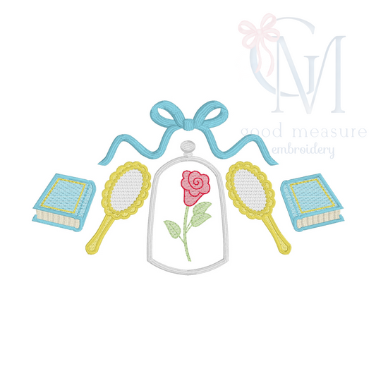 Book Loving Princess Embroidery Design