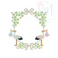 Double Stork Ivy Crest Embroidery Design