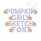 Pumpkin Girly Sketch Font Embroidery Design