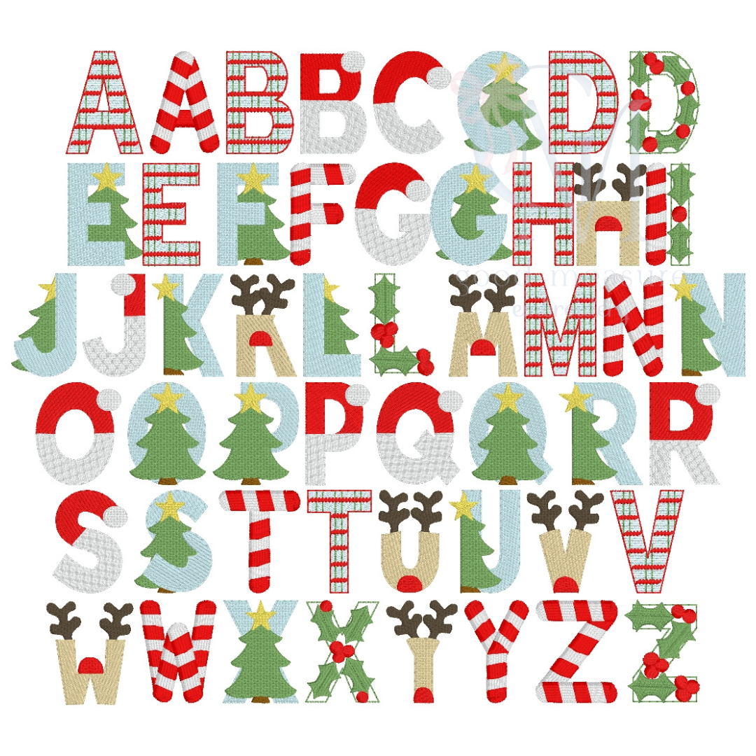 Christmas Cheer Font Embroidery Design