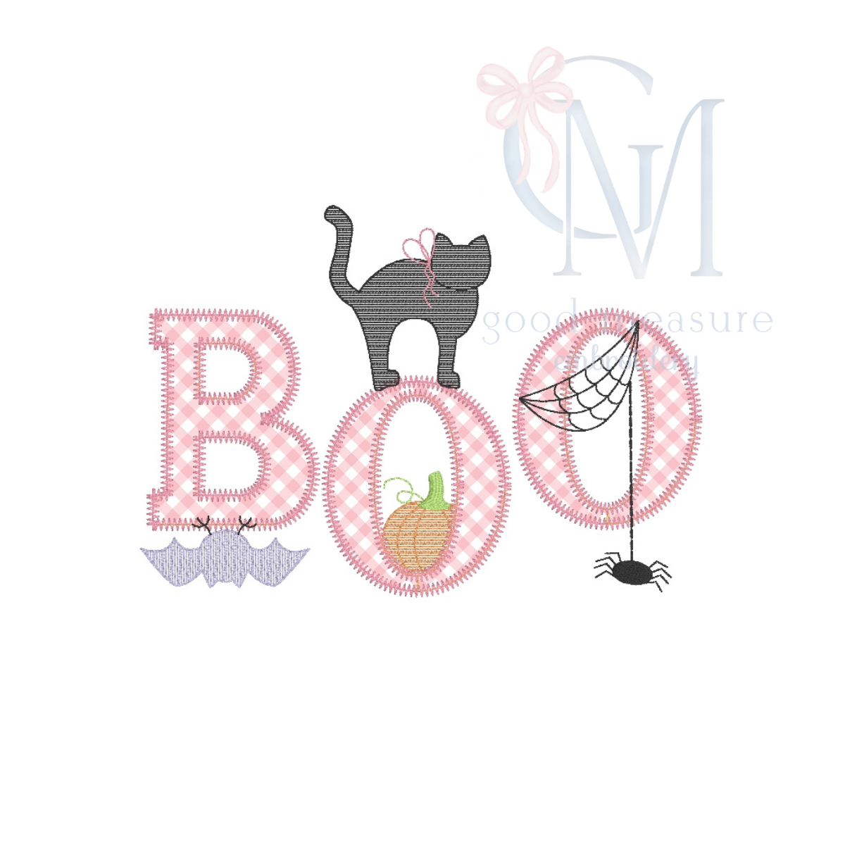 Boo Girl Applique Embroidery Design