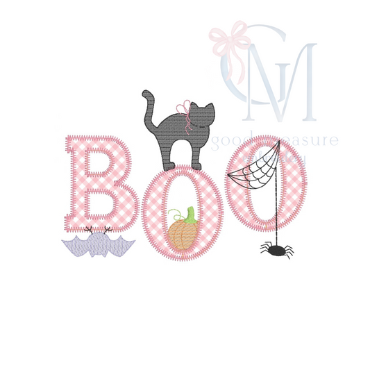 Boo Girl Applique Embroidery Design