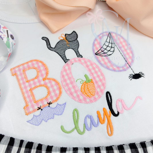 Boo Girl Applique Embroidery Design