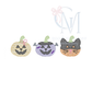 Spooky Halloween Girly Pumpkins in Costume Sketch Embroidery Design