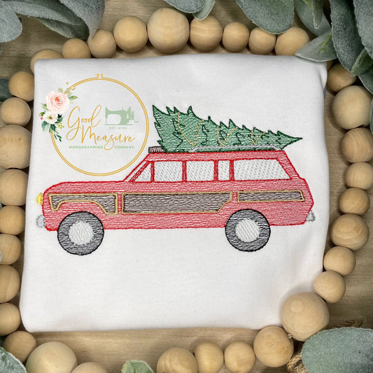 Christmas Woodie Embroidery Design