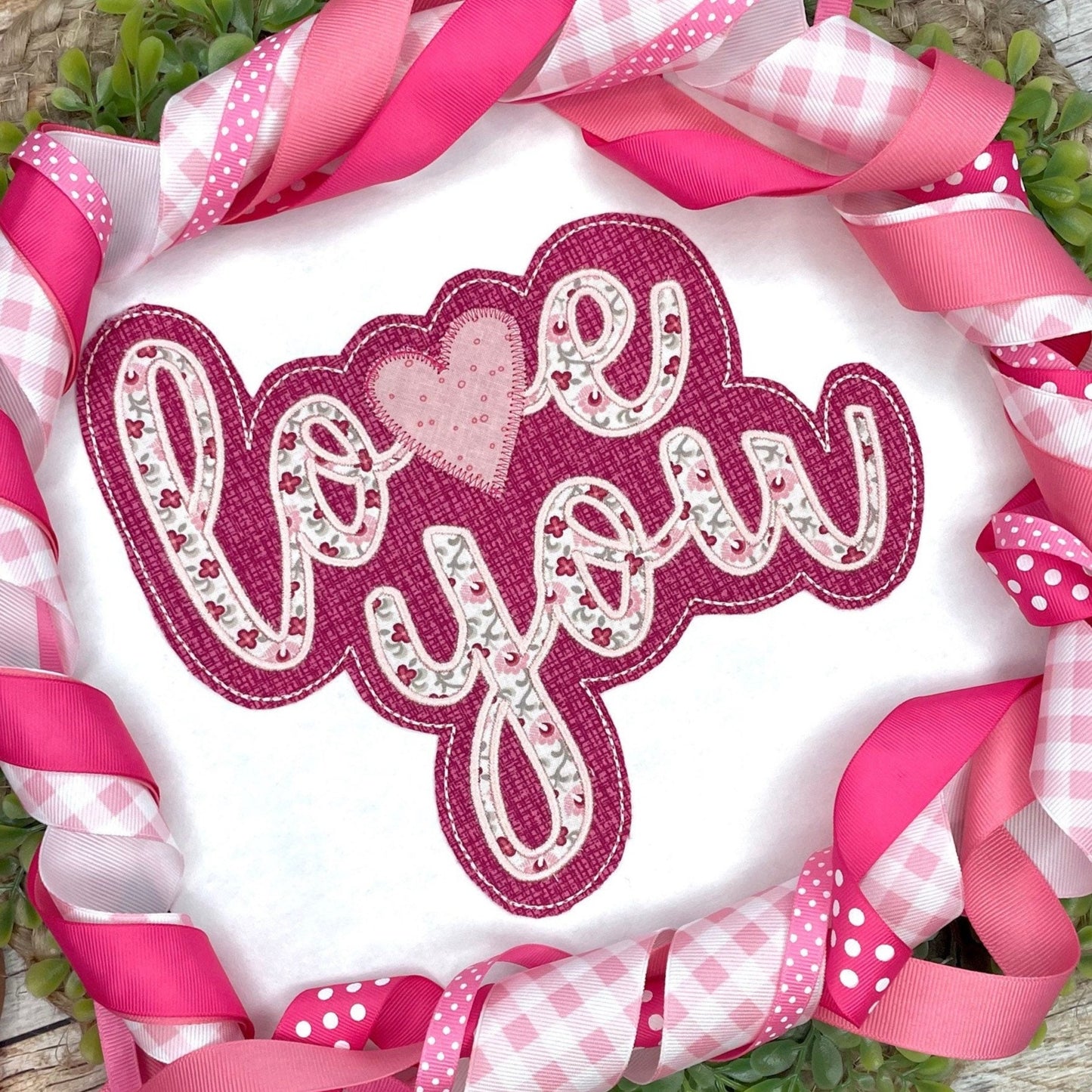 Love You Satin Applique Design