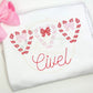 Candy Cane Heart Sketch Embroidery Design