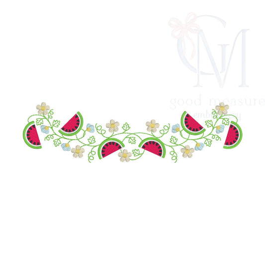 Watermelon Vine Embroidery Design