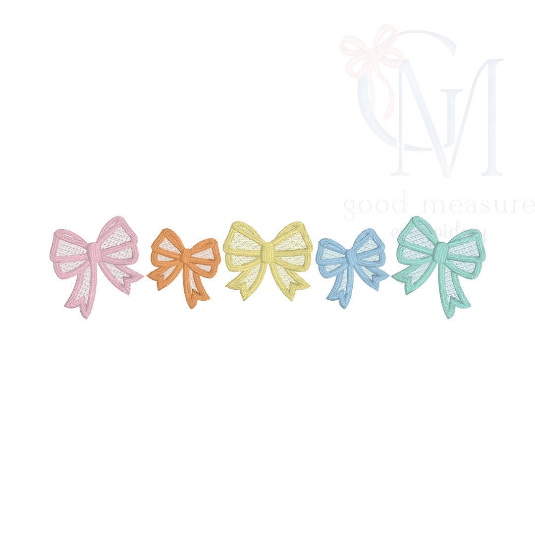 Satin Border Sketch Bow Embroidery Design