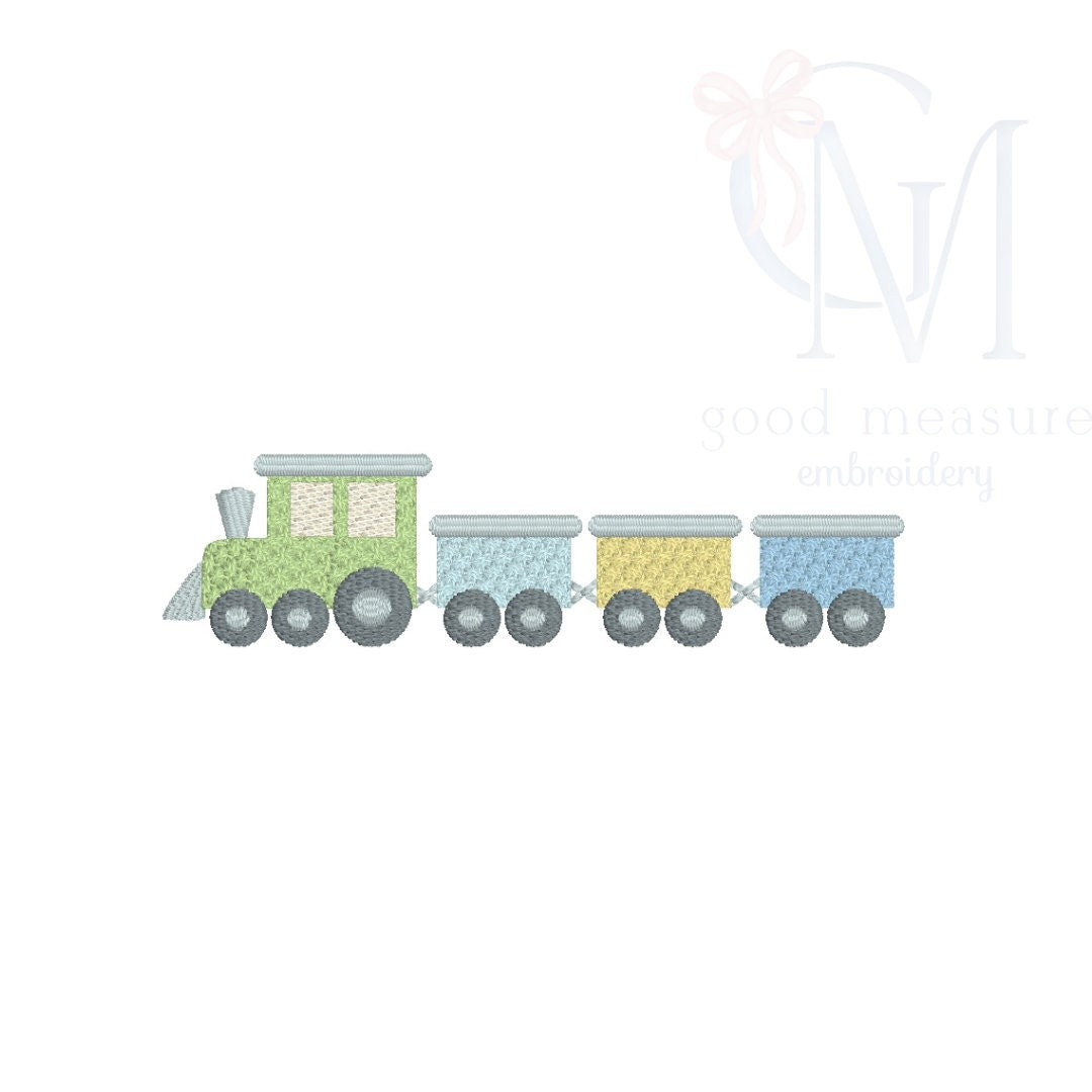 French Knot Baby Train Embroidery Design