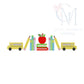 Bus and Books Embroidery Design