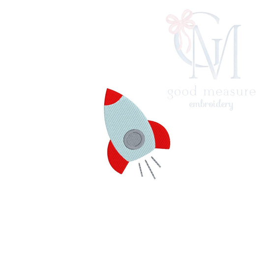 Mini Rocket Ship Embroidery Design