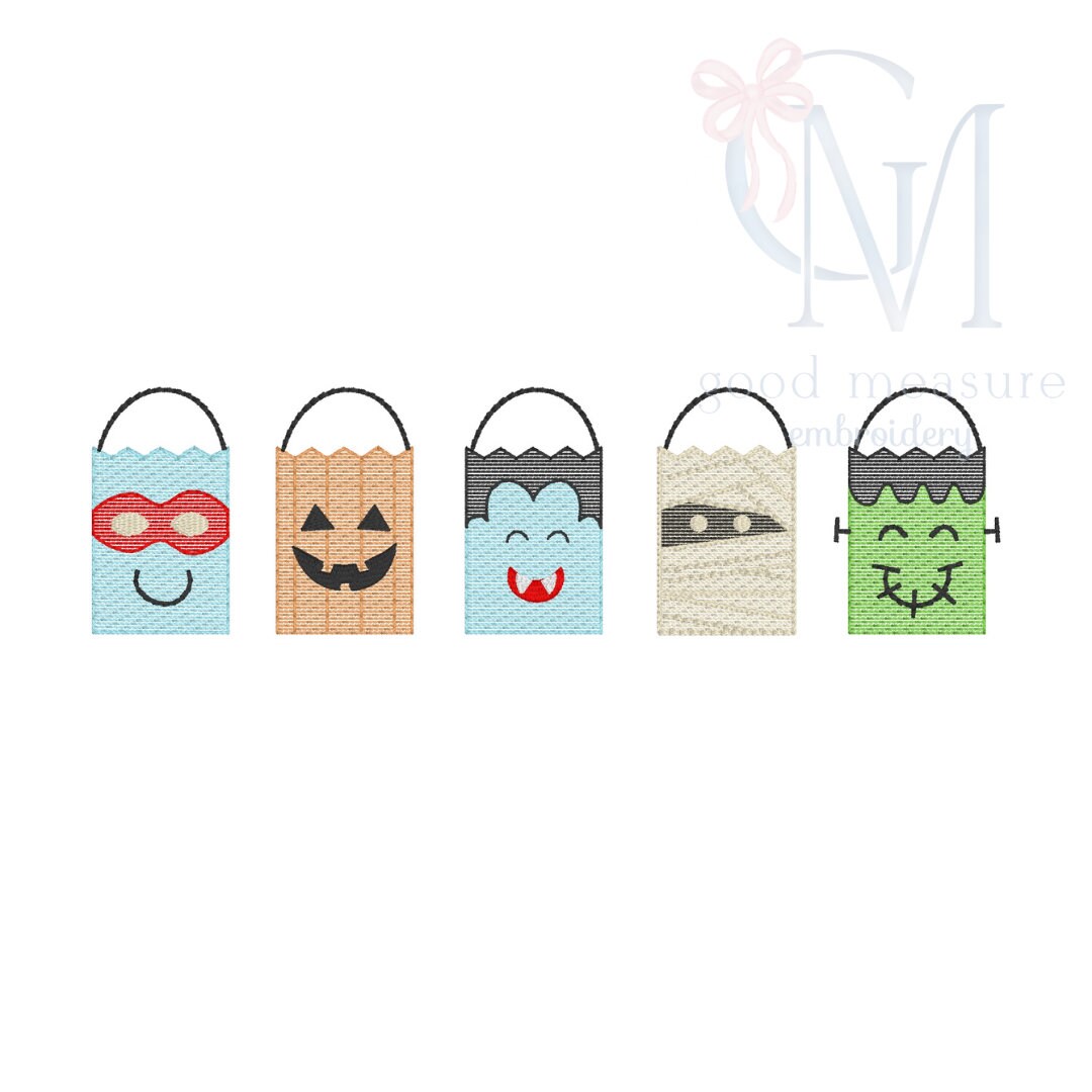 Halloween Treat Bags Embroidery Design