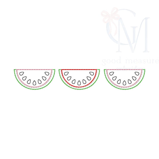 Watermelon Vintage Stitch Trio Embroidery Design