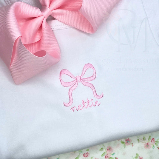 Mini Heirloom Satin Bow Embroidery Design