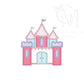 Princess Castle Satin Applique Embroidery Design