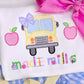 Back to School Bus with Bow Embroidery Design